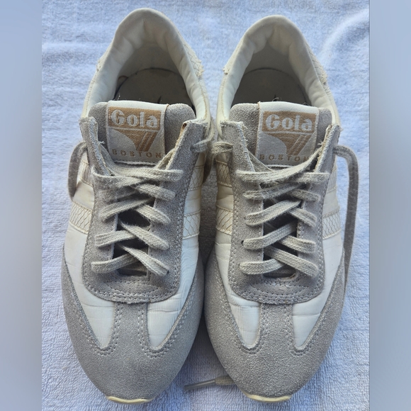 Gola Shoes - Gola Boston Gray and White Sneakers